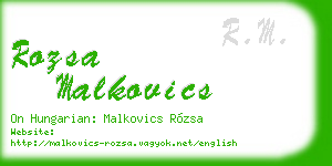 rozsa malkovics business card